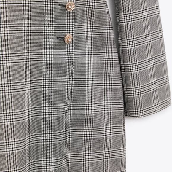 ZARA BLOGGER FAVORITE PLAID BLAZER DRESS - Picture 16 of 16